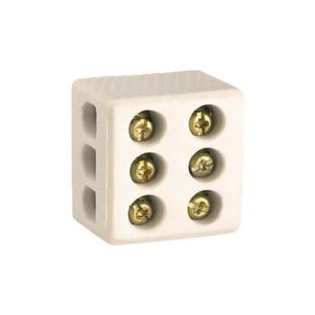 CONECTOR DE PORCELANA P/CONEXŐES DE FIOS E CABOS ELÉTRICOS DE ATÉ 10,0MM - CONECTOR P/FIOS 6,0MM DE CHUVEIRO