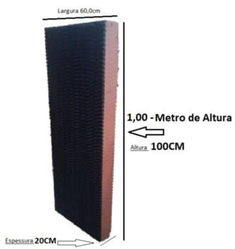 COLMEIA P/CLIMATIZADOR - ESP.20CM X L60,0 X A/C100,0CM TRASEIRA ROTOPLAST/ MEGA BRISA/ ECOBRISA - PAINEL EVAPORATIVO 10060-20