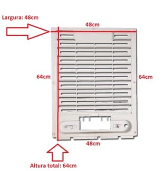 CARENAGEM TRASEIRA DO CLIMATIZADOR MWM4500 A64CM X L48CM - ENCAIXE DA COLMEIA C48XL42X6CM VENTISOL CLIPRO45/70/100LITROS