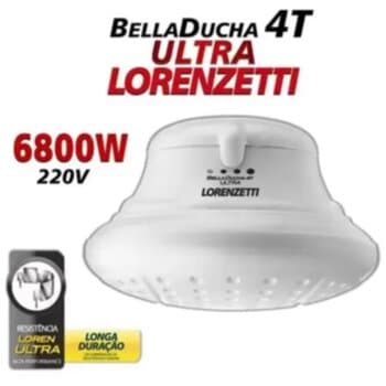 CHUVEIRO LORENZETTI BELLA DUCHA ULTRA 4 TEMPERATURAS 220V 6800WATTS BRANCA - DUCHA BELLA DUCHA ULTRA LORENZETTI