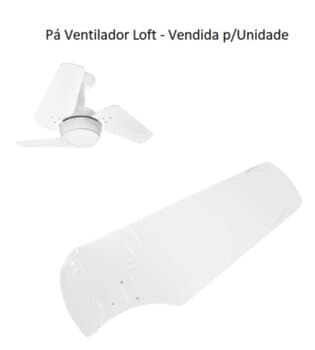 PÁ HÉLICE P/VENTILADOR DE TETO VENTI-DELTA LOFT - COR BRANCA - LINHA DECORATIVE - *VENDIDA P/UNIDADE