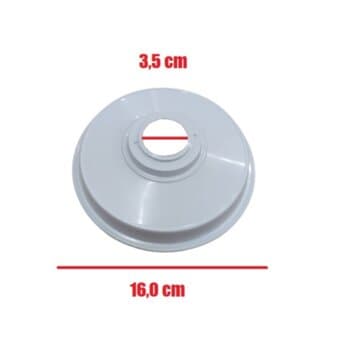 CANOPLA P/VENTILADOR DE PAREDE ARGE - PLÁSTICA CORES BRANCA/CINZA.