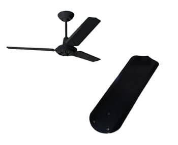 PÁ HÉLICE P/VENTILADOR LOREN SID M1 M2 COMERCIAL COR PRETA - PÁ EM METAL COM ENCAIXE EM GARRA SUPORTE DE 3 FUROS