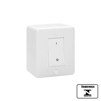 Interruptor Elétrico 1 Tecla Liga/Desliga Bipolar 25A Bipolar - Caixa de Sobrepor Sistema X - 25A - Cores Bipolar