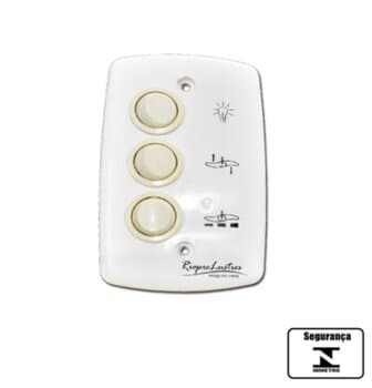 CHAVE P/VENTILADOR DE TETO 3-VEL CAP-10,0UF 4,0+6,0UF 1-TECLA LUZ - RIOPRELUSTRES 110V ORIGINAL TECLAS REDONDAS *SALDĂO* - LOREN SID VENTI-DELTA ARGE
