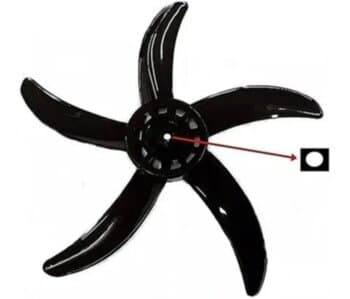 HÉLICE DE 50CM P/CIRCULADOR CADENCE 5-PÁS COR PRETA - ENCAIXE EIXO 10,0MM PONTA REDONDA CALÇO QUADRADO C/TRAVA TRASEIRA