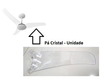 PA HELICE P/VENTILADOR DE TETO ALISEU SLIM COR CRISTAL TRANSPARENTE -*VENDIDA P/UNIDADE*- PA PLASTICA ALISEU SLIM