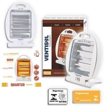 AQUECEDOR ELETRICO PORTATIL AQ-01 110V VENTISOL QUARTZO 0400-0800W - AQUECEDOR DE AMBIENTES C/2 TUBOS LUZ DE QUARTZO - (OCP-0040SGS)