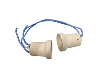 SOQUETE PLÁSTICO P/VENTILADOR DE TETO ALISEU TERRAL - KIT C/02-SOQUETES + CABO ELÉTRICO + CASQUILHO ILHÓS DE CONTATO