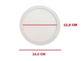 LUMINÁRIA PLAFON PAINEL LED SOBREPOR RD16,0CM - 12W6500KBIV BRANCA B/BRANCA C160XL160XA28MM - ALTA POTĘNCIA