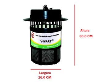 ARMADILHA LUMINOSA ECOLÓGICA V-MART 110V-26W MATA INSETOS MOSQUITO TRAP - LÂMP.00WATTS - PERNILONGO DENGUE E ZIKA