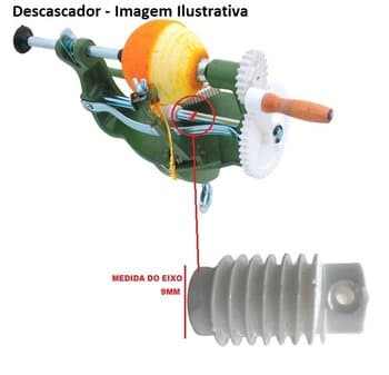 Engrenagem Rosca Sem Fim do Descascador de Laranjas Manual Guzzo - Encaixe Eixo 9,0mm