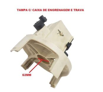 TAMPA CAMPANA DO MOTOR VENTILADOR VENTISOL 50/60CM TRASEIRA DIAM.12,0CM - C/CAIXA DE ENGRENAGEM MOD.G2 C/ENCAIXE-12,0MM P/ROL-6202