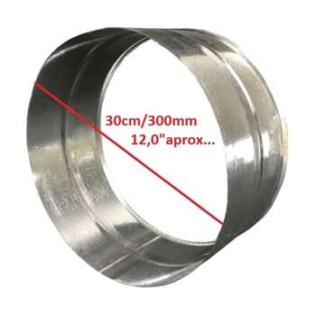 Colarinho para Emenda em Tubos Flexiveis 300X300MM - Flange Metal galvanizada para Duto Flexivel de 30x30cm