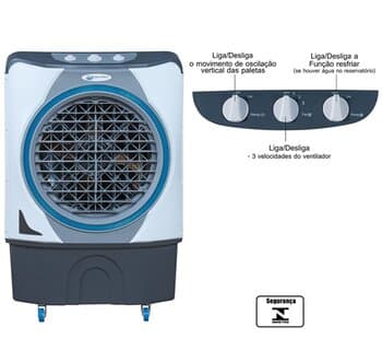 CLIMATIZADOR DE AR 045 LT 220V210W VAZĂO-04500M3/H ATÉ 50M2 UMIDIFICADOR BEM-ESTAR PORTATIL BE4500 3VEL