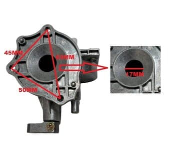 CAIXA DE ENGRENAGEM P/VENTILADOR VENTISOL 60CM/70CM FALCON POWER70 METAL OU PLÁSTICA - ATUAL GROSSO E12MM ARREDONDADA S/ROSCA SEM FIM S/PINO PUXADOR