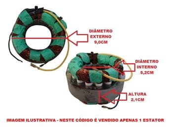 ESTATOR BOBINADO MOTOR VENTILADOR OSCILANTE LOREN SID 30/40CM 220V02,0UF - TURBO MESA COLUNA PAREDE 30 OU 40CM -*USAR CAP.02,0UF