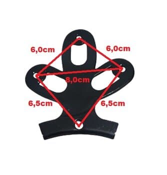 GARRA SUPORTE DAS PÁS P/VENTILADOR DE TETO ARGE COR PRETA - GARRA METAL 3FUROS MODELO PÉ DE GALINHA P/PÁS DE MADEIRA - *VENDIDO P/UNIDADE