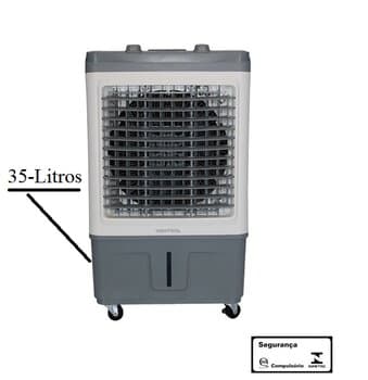 Climatizador de Ar 035LT Ventisol 110V150W Vazăo 04000M3/H Até 20M2 Umidificador Portátil CLIN35PRO-01 3-VEL BCO/CZA