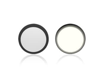 LUMINÁRIA PLAFON PAINEL LED SOBREPOR RD21,0CM P/VENTILADOR DE TETO - 18W6500KBIV B/PRETA SEM SUPORTE 210CX210LXA26MM