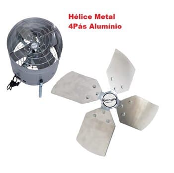 HÉLICE P/EXAUSTOR DE 40CM VENT AIR/VENTAIR BIRUTA - 4PÁS ALUMÍNIO E12,0MM CUBO C/PARAF LATERAL - DIAM. APROX. 39CM