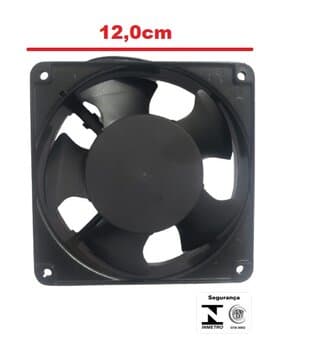 EXAUSTOR DE 12CM MICROVENTILADOR AUTO-VOLTS 110-220VOLTS 5,50W VAZAO-00155M/H 3200RPM - COOLER ASAFAN AXIAL 12038B 120X120X38MM 2-FIOS DE SAIDA