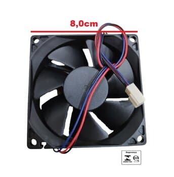 EXAUSTOR DE 08CM MICROVENTILADOR 24VOLTS 3FIOS - COOLER AKASA 80X80X25 DC24V AKASA 8025B-24 COOLER ASAFAN