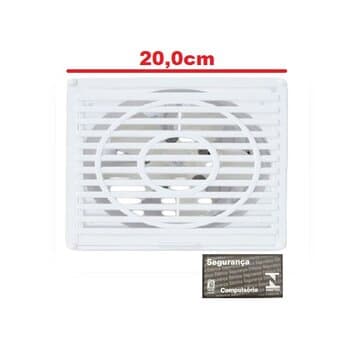 EXAUSTOR DE 20CM P/BANHEIRO RENOVADOR DE AR P/ATÉ 48M2 - KIT 220V-55W VAZAO-00570M3/H - ITC CATARINA AXIAL BRANCO 200MM