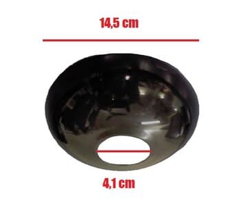 CANOPLA SUPERIOR P/VENTILADOR DE TETO LATINA - PLÁSTICA COR PRETA - DIÂMETRO 14,5CM - ENCAIXE EM HASTE 4,1CM
