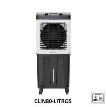 CLIMATIZADOR DE AR 080 LT 110V150W VAZĂO-04500M3/H ATÉ-50M2 UMIDIFICADOR VENTISOL PORTÁTIL CLIN80PRO 3VEL BCO/PTO
