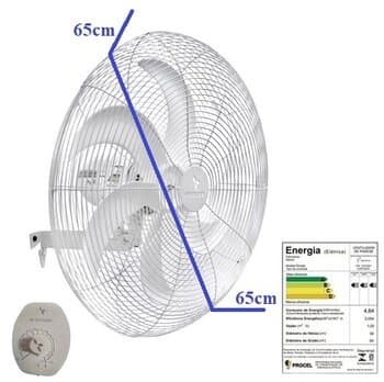 VENTILADOR DE PAREDE 065CM VENTISILVA BIV163W-146W 60HZ VPLMAISI BRANCO HEL-6PÁS G/M - C/CONTROLE DE VELOCIDADE ROTATIVO