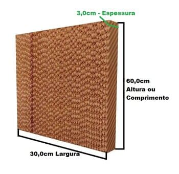 COLMÉIA P/CLIMATIZADOR - ESP.03,0X L30,0 X A/C060,0CM TRASEIRA VENTISOL CLI-01 CLI-02 - PAINEL EVAPORATIVO 06030-03 - *VENDIDO P/UNIDADE