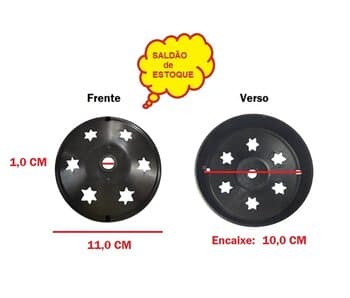 PLAFONIER P/GLOBO PĘRA VENTILADOR DE TETO LOREN SID - COR PRETA - *SALDĂO* - ENCAIXE 10CM - TEMAS LISTRINHAS/BOLINHAS/LINHAS/ABA ABERTA...ETC..