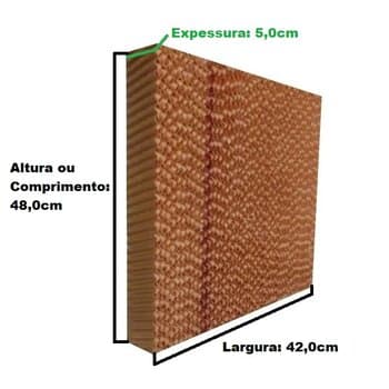COLMEIA P/CLIMATIZADOR - ESP.05,0X L42,0 X A/C048,0CM TRASEIRA VENTISOL CLI45LT CLI70 CLI100LT PRO PRÓ2 - PAINEL EVAPORATIVO 04842-05,0