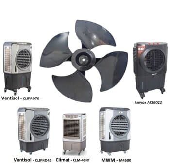 HELICE P/CLIMATIZADOR VENTISOL 4PÁS CLI45LT CLI70LT CLI100LT PRO/PRO2 G/H F12,0MM PRD C/TT - ULTRA45 MWM M4500 AMVOX ACL6022 CLIMAT CLM-40RT - Paralela Tipo Original