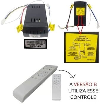 CONTROLE REMOTO P/VENTILADOR DE TETO VENTISOL INVERTER BIV KIT TIPO-"B" MÓD.RECEPTOR+MÓD.TRANSMISSOR* 9C5B