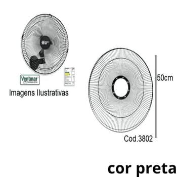 GRADE P/VENTILADOR 50CM LOREN SID TURBO - METAL PRETA 120-FIOS -*VENDIDA P/UNIDADE- DIANTEIRA OU TRASEIRA - SERVE P/ARGE MAX STYLO* TWISTER*