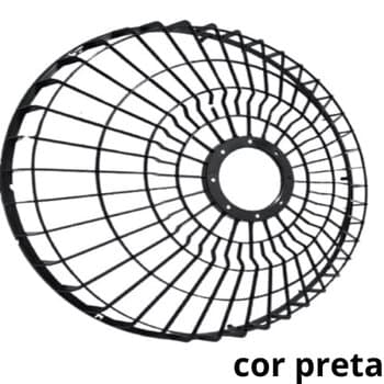 GRADE P/VENTILADOR 50CM LOREN SID ORBITAL 360ş - PLÁSTICA PRETA+ABERTA - SERVE P/DIANTEIRA OU TRASEIRA - *VENDIDA P/UNIDADE