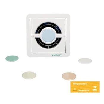 EXAUSTOR DE 12CM P/BANHEIRO RENOVADOR DE AR P/ATÉ 08M2 KIT-BIV20W VAZAO-00150M3/H - VENTOKIT C150A AQUARELA 125MM AXIAL