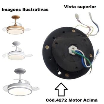 MOTOR P/VENTILADOR DE TETO ALISEU MAX RETRÁTIL AUTO-VOLTS MODELO 4PÁS - FANAWAY