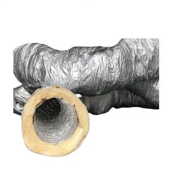 DUTO FLEXIVEL TUBO DE ALUMINIO 25CM P/EXAUSTORES 250MM -PACOTE C/06MT- ISODEC 10POL"263MM C/ISOLAMENTO TÉRMICO RT 0.6 MAX.60C° TEMP MAX TRAB 140C°