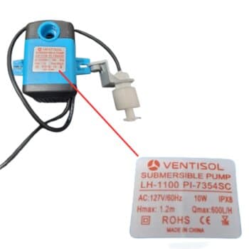 BOMBA DE AGUA 0600LH 110V 10,0W HMAX 1,20MT C/SENSOR DE TEMP+SENSOR DE ÁGUA - P/CLIMATIZADOR VENTISOL CLIN8 CLM10 CLIN16 CLM20 CLIN35 CLIN60 CLIN80 60HZ BICO-13MM - MOTOBOMBA LH-1100 R-5977SC