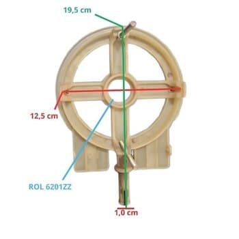 TAMPA DO MOTOR VENTILADOR TRON OSCI NO 50/60CM - BASE DIANTEIRA DE NYLON C/CABO OSCILANTE N.O. BRANCA - ENCAIXE P/ROL-6201ZZ