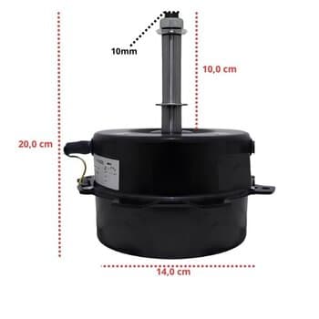 Motor p/Climatizador Ventisol 220V370W 08,0UF L/HEL G/AH ANTI HORARIO E-10MM PML C/Rosca - CLIN125PRO