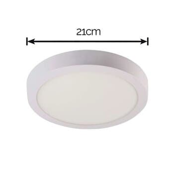 LUMINÁRIA PLAFON PAINEL LED SOBREPOR RD21,0CM P/VENTILADOR DE TETO - 18W3000K AMARELA B/BRANCA LYS 210CX210LXA26MM - LYS/ABS