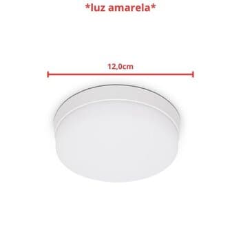 LUMINÁRIA PLAFON PAINEL LED SOBREPOR RD12,0CM FRAMELESS PLÁSTICA - 18W3000KBIV AMARELA B/BRANCA C120XL120XA24MM
