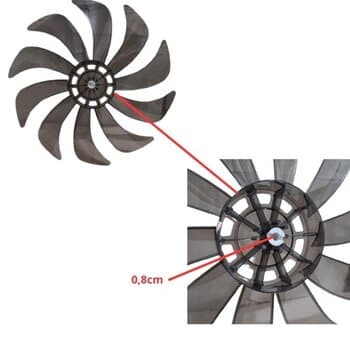 HELICE DE 50CM VENTILADOR VENTISOL 50CM 10PÁS FUMĘ TURBO10 F08,0MM FIXAR C/PORCA R/ESQ N/PONTA DO EIXO C/TRAVA TRASEIRA