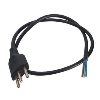 CABO CHICOTE RABICHO CORDĂO ELÉTRICO 0,80/1,20MT 3-PINOS MACHO 10/20A - COR PRETA - SANDUICHEIRA VENTISOL AGRATTO