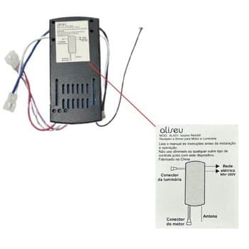 MÓDULO RECEPTOR DO CONTROLE REMOTO VENTILADOR ALISEU RETRATIL-36 MOD-AL431 BIV QJ-14-15-JH 36C3Y-370*2 3603A 5510 35W 110-245V - *APENAS RECEPTOR