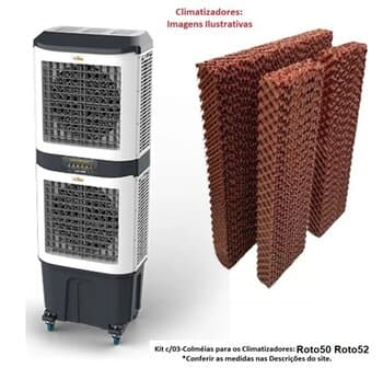 COLMEIA P/CLIMATIZADOR - ESP.06,0X L44,0 X A/C049,0CM 1-TRAS + 2-LAT ESP.05,0X L24,0 X A/C55,0CM - KIT ROTOPLAST ROTO50 ROTO52 - UMA PARTE - PAINEL EVAPORATIVO 1-04944-06+2-05524-05